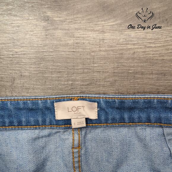 Loft Button Front Denim Skirt Size 8 - Picture 2 of 5